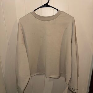Beige Cropped Sweatshirt